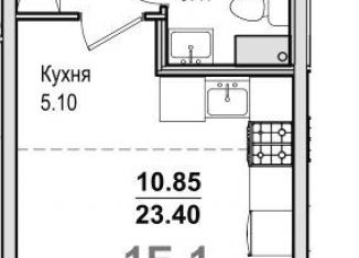 Квартира на продажу студия, 25 м2, Санкт-Петербург, улица Смолячкова, 21, улица Смолячкова