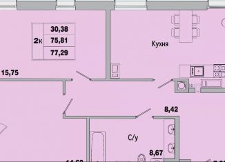 Продам 2-ком. квартиру, 77.3 м2, Батайск, улица Ушинского, 41к1, ЖК Пальмира 2.0