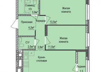 2-комнатная квартира на продажу, 56.7 м2, Ижевск, жилой район Буммаш