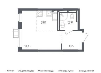 Продаю квартиру студию, 21.4 м2, деревня Мисайлово, микрорайон Пригород Лесное, к5.1