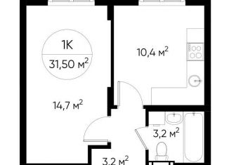 Продам 1-ком. квартиру, 31.5 м2, Люберцы, жилой комплекс Люберцы 2020, к65, ЖК Люберцы 2020