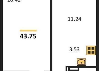 Продам двухкомнатную квартиру, 43.8 м2, Новосибирск, улица Петухова, с1, ЖК Матрёшкин Двор