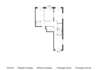 Продается трехкомнатная квартира, 77.9 м2, Мытищи, жилой комплекс Мытищи Парк, к4.2