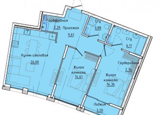 Продается 2-ком. квартира, 82.3 м2, Екатеринбург, Машинная улица, 1Д, ЖК Клевер Парк