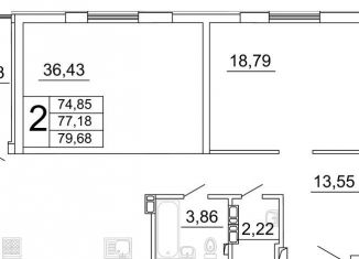 Продам 2-комнатную квартиру, 80 м2, Самара, улица Дыбенко, 5, метро Гагаринская