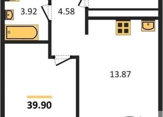 Продается однокомнатная квартира, 39.9 м2, Новосибирск, 1-я Чулымская улица, с19, ЖК Ясный Берег