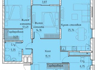 Продается 2-ком. квартира, 95.4 м2, Екатеринбург, Машинная улица, 1Д, ЖК Клевер Парк