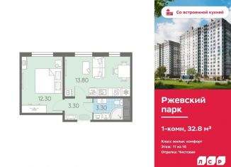 1-комнатная квартира на продажу, 32.8 м2, Ленинградская область