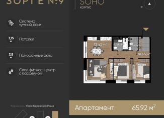 Продажа трехкомнатной квартиры, 65.9 м2, Москва, ЖК Зорге 9