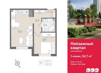 Продается 1-комнатная квартира, 32.7 м2, Санкт-Петербург, метро Девяткино