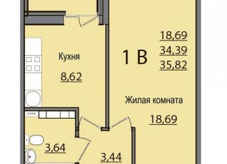1-комнатная квартира на продажу, 36 м2, Краснодарский край, Заполярная улица, 37к1