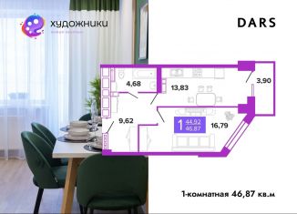 Продается 1-ком. квартира, 46.9 м2, Волгоград, Дзержинский район, улица Полоненко