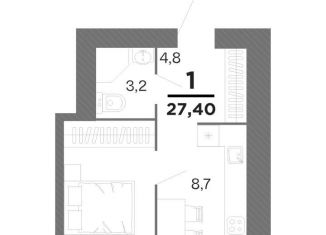 Продам однокомнатную квартиру, 27.4 м2, Рязанская область