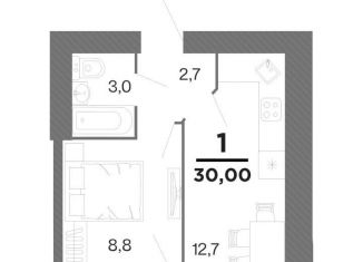 Продажа однокомнатной квартиры, 30 м2, Рязань