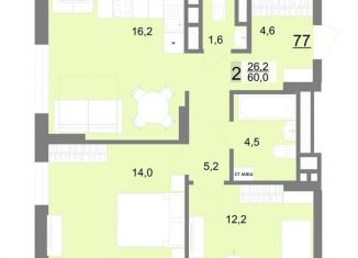 Продажа двухкомнатной квартиры, 60 м2, Екатеринбург, улица Шаумяна, 83, метро Площадь 1905 года