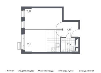 Продаю однокомнатную квартиру, 38.8 м2, Московская область, жилой комплекс Спутник, к15