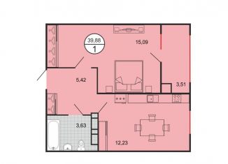 Продажа 1-комнатной квартиры, 39.9 м2, Ставрополь, микрорайон № 15