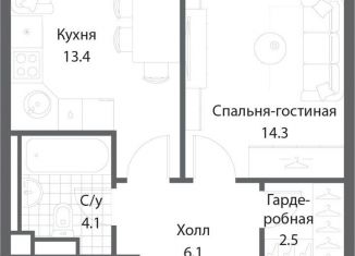 Продается 1-ком. квартира, 40.3 м2, Москва, жилой комплекс Нагатино Ай-Ленд, к1, ЖК Нагатино Ай-Ленд