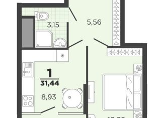 1-комнатная квартира на продажу, 31.4 м2, Рязань