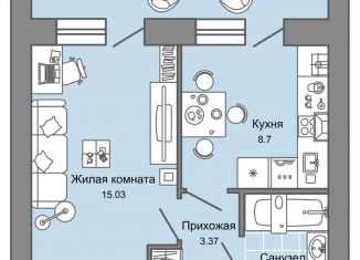 Продажа однокомнатной квартиры, 36 м2, Ульяновская область, жилой комплекс Дивный Сад, 6