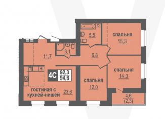 Продается 4-комнатная квартира, 94.6 м2, Новосибирская область, Благовещенская улица, 3