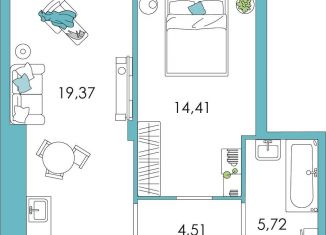 Продажа 1-комнатной квартиры, 43.4 м2, Тульская область, Самоварная улица, 10