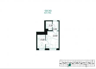 Продается 1-комнатная квартира, 27.7 м2, Тула, Привокзальный территориальный округ