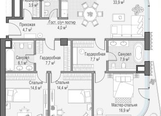 Продается 3-комнатная квартира, 133.7 м2, Москва