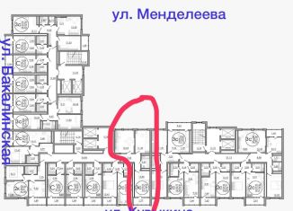 Продам трехкомнатную квартиру, 53.2 м2, Уфа, Бакалинская улица, 4, Кировский район