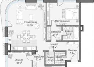 Продам 2-комнатную квартиру, 129.2 м2, Москва, ЖК Лаврушинский