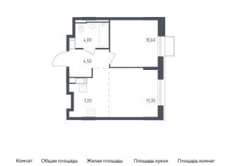 Продаю однокомнатную квартиру, 37.6 м2, посёлок Песочный