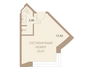 Однокомнатная квартира на продажу, 20.9 м2, Липецк