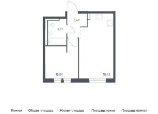 Продается 1-комнатная квартира, 36.1 м2, деревня Новосаратовка