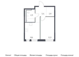 Продаю 1-комнатную квартиру, 34.2 м2, деревня Новосаратовка