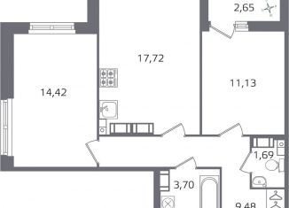 Продается 2-комнатная квартира, 59.5 м2, Санкт-Петербург, муниципальный округ Финляндский, Дворцовая площадь