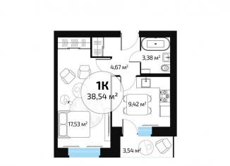 Продается 1-комнатная квартира, 33.9 м2, Самара, 1-й квартал, 78, метро Юнгородок