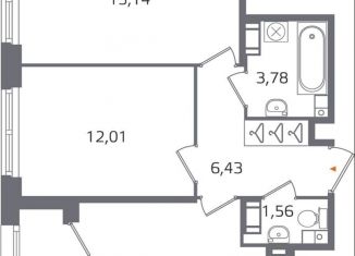 2-комнатная квартира на продажу, 52.8 м2, Санкт-Петербург, муниципальный округ Финляндский