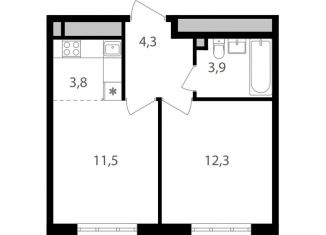 2-комнатная квартира на продажу, 35.8 м2, Москва, Михалковская улица, 48, метро Водный стадион