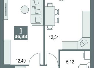 Продажа 1-комнатной квартиры, 36.9 м2, Кировская область, улица Рудницкого, 14