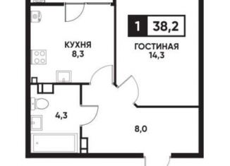 Продажа 1-комнатной квартиры, 38.2 м2, Ставрополь, Промышленный район, улица Андрея Голуба, 16к1
