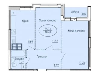 Продам 2-комнатную квартиру, 59 м2, Саратовская область, улица Пушкина, 85