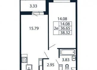 Продажа 1-комнатной квартиры, 40 м2, Мурино