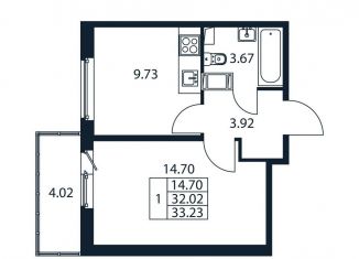 Однокомнатная квартира на продажу, 36 м2, Мурино
