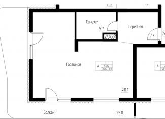 Продам 1-комнатную квартиру, 78.1 м2, Калининградская область
