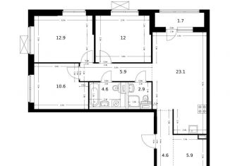 Продажа трехкомнатной квартиры, 84.2 м2, Амурская область