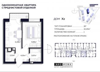 Продам однокомнатную квартиру, 32.5 м2, Астрахань