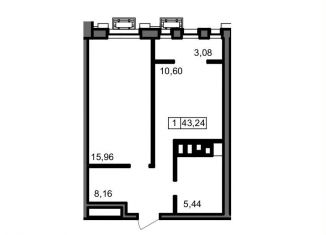 Продажа однокомнатной квартиры, 43.2 м2, Волгоград