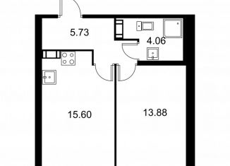 1-комнатная квартира на продажу, 39.3 м2, Колпино