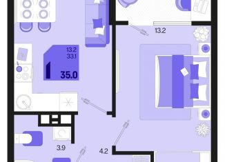 Продам 1-комнатную квартиру, 35 м2, Краснодар
