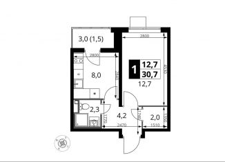 Продам 1-комнатную квартиру, 30.7 м2, Московская область, жилой комплекс 1-й Донской, 4
